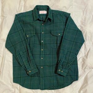 Filson Wool Plaid Shirt Men’s Large Green Check Workwear Heavyweight